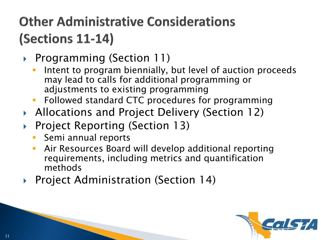 programming section 11 intent to program