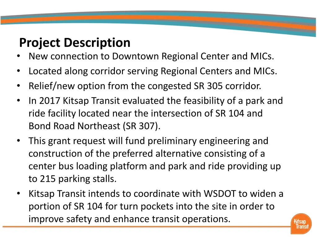 project description new connection to downtown
