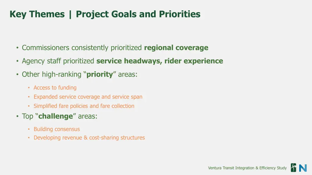 key themes project goals and priorities