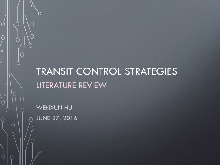 transit control strategies literature review