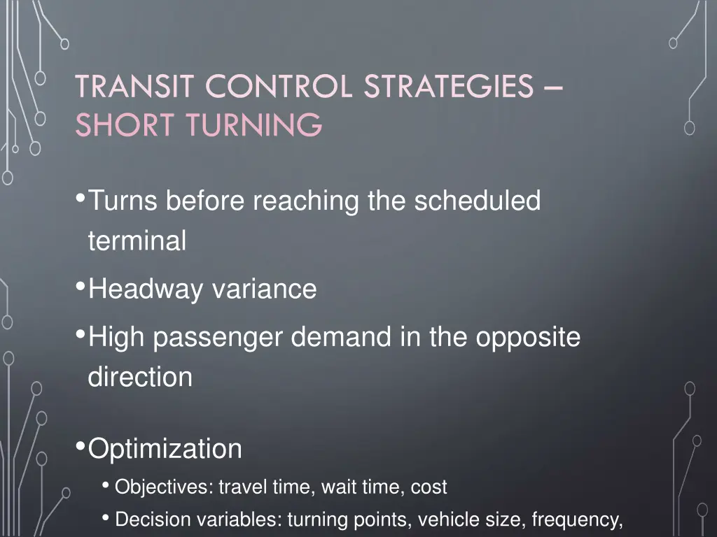 transit control strategies short turning