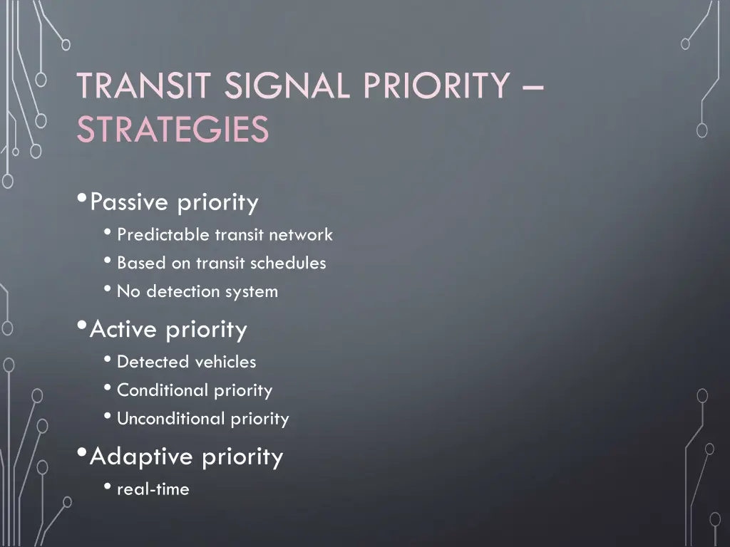 transit signal priority strategies