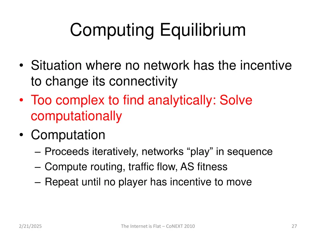 computing equilibrium
