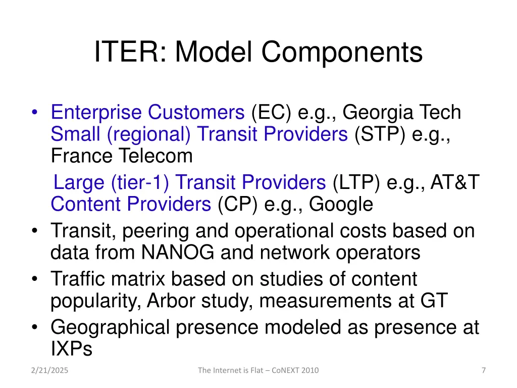 iter model components