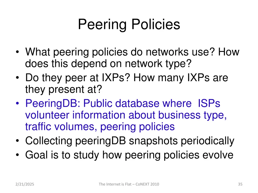 peering policies