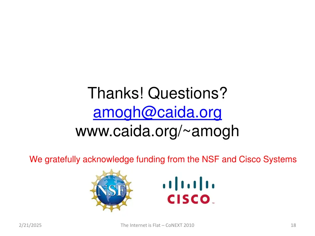 thanks questions amogh@caida org www caida