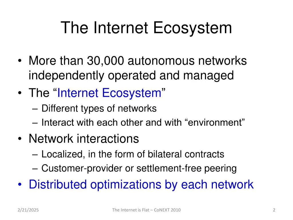the internet ecosystem
