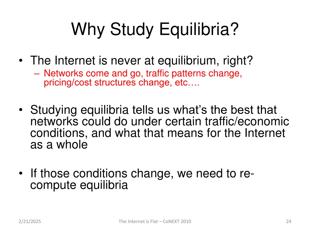 why study equilibria