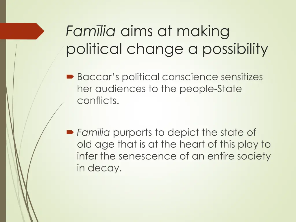 fam lia aims at making political change