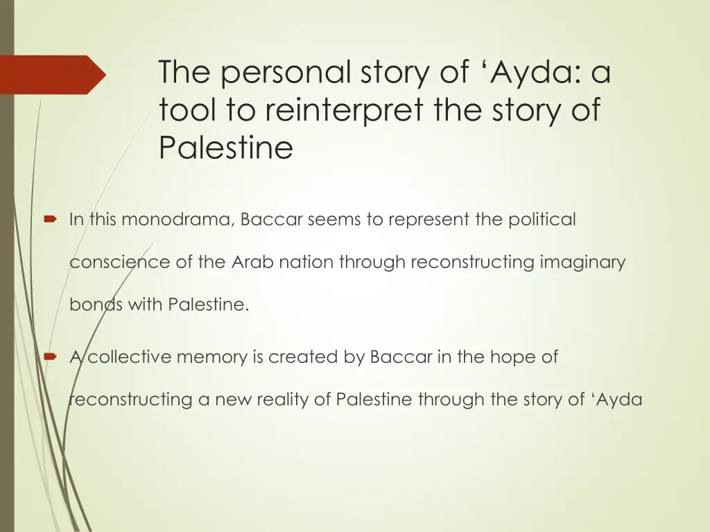 the personal story of ayda a tool to reinterpret