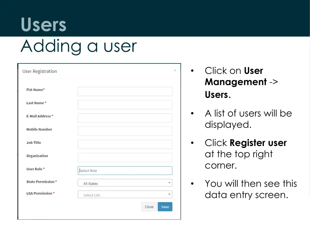 users adding a user