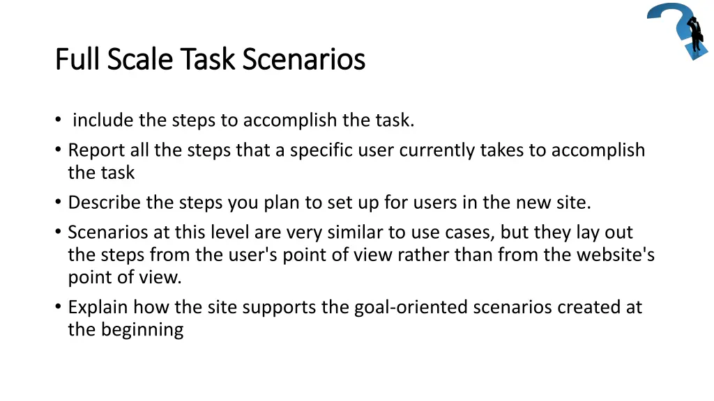 full scale task scenarios full scale task