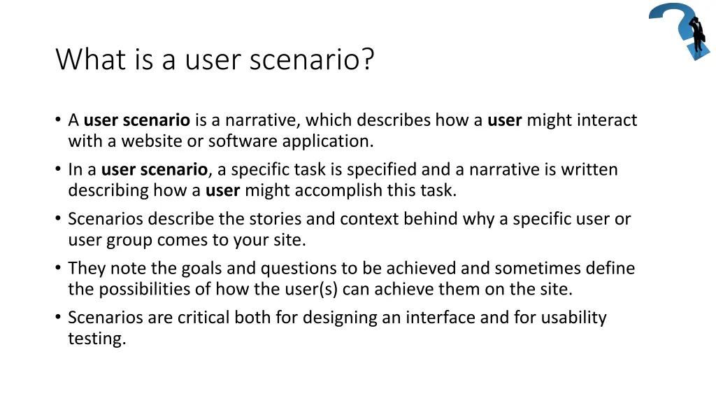what is a user scenario