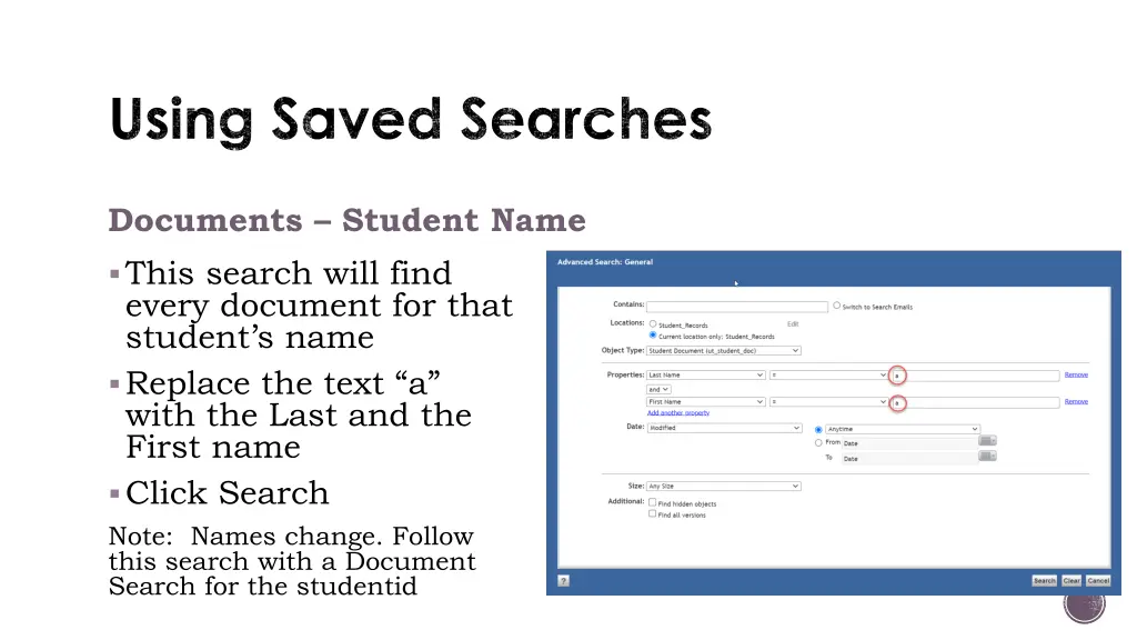 using saved searches 3