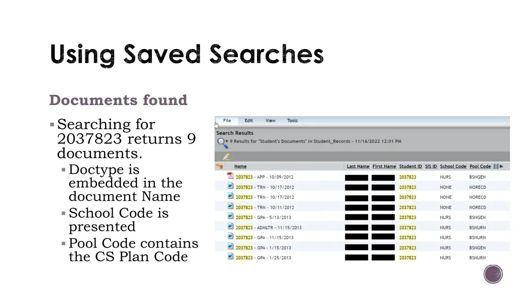 using saved searches 4
