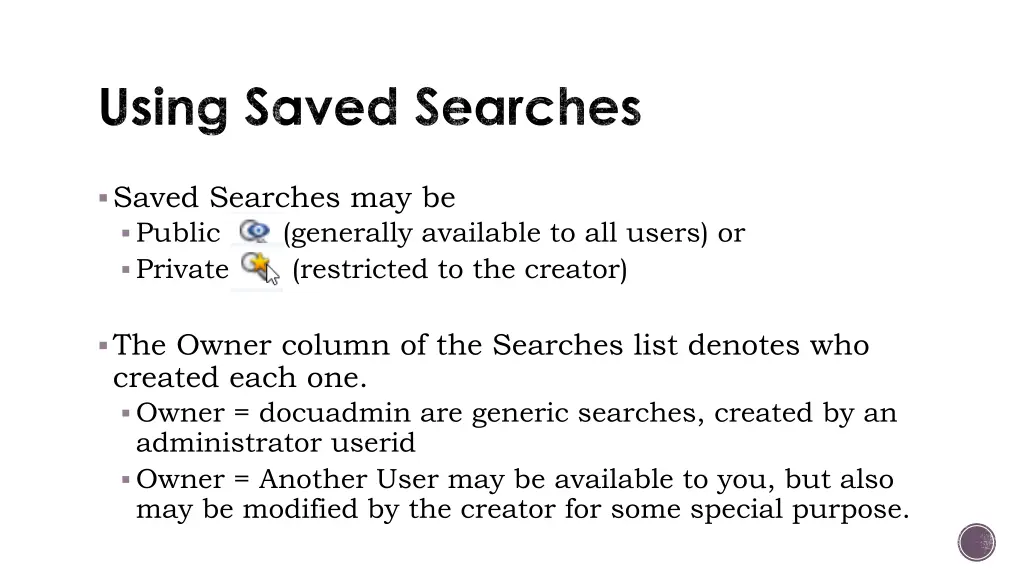 using saved searches