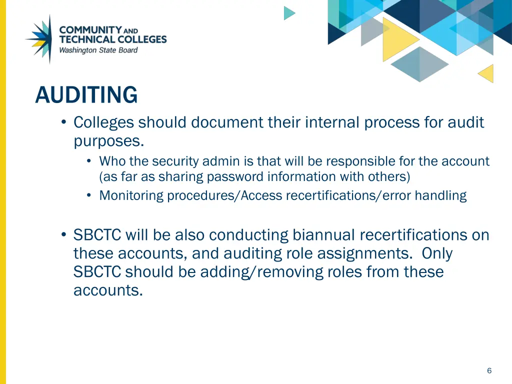 auditing colleges should document their internal
