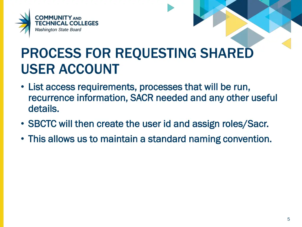 process for requesting shared user account list