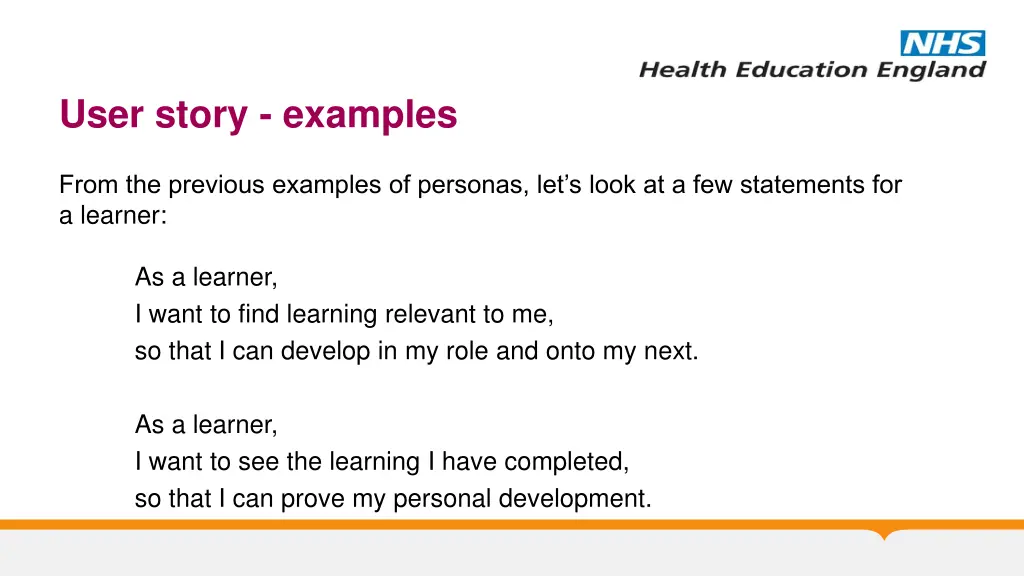 user story examples