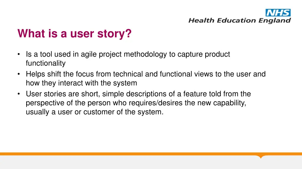 what is a user story