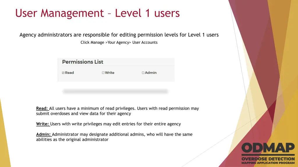 user management level 1 users 1