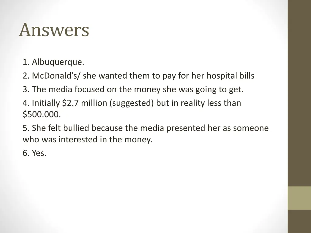 answers