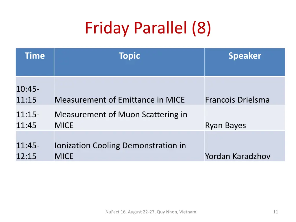 friday parallel 8