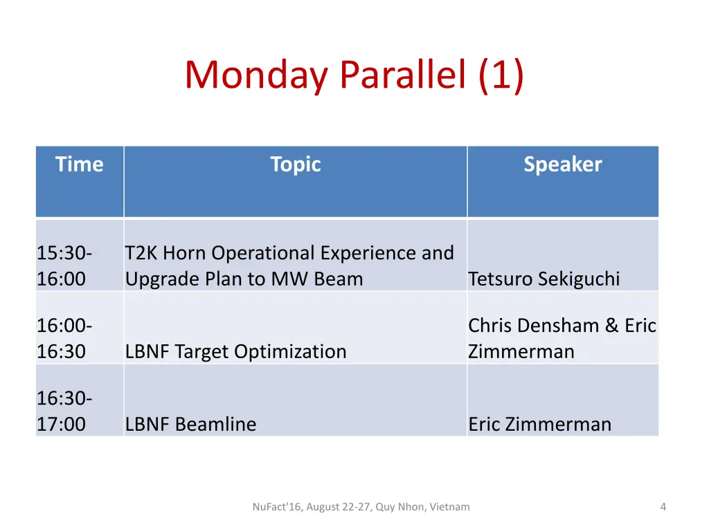 monday parallel 1