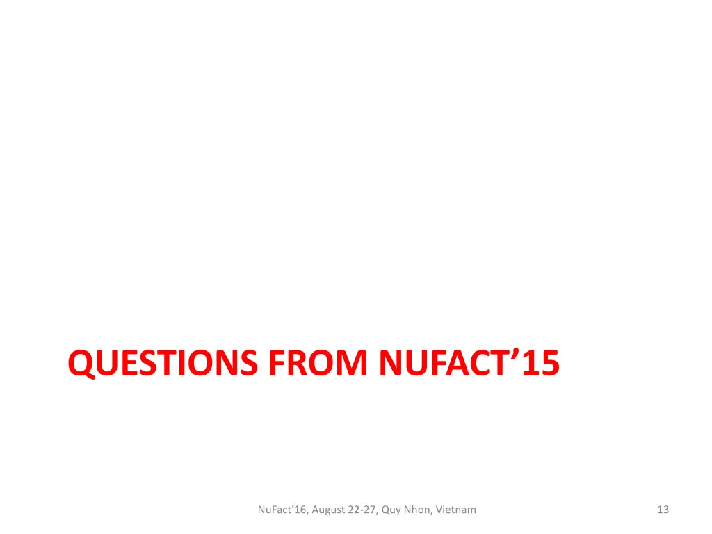 questions from nufact 15