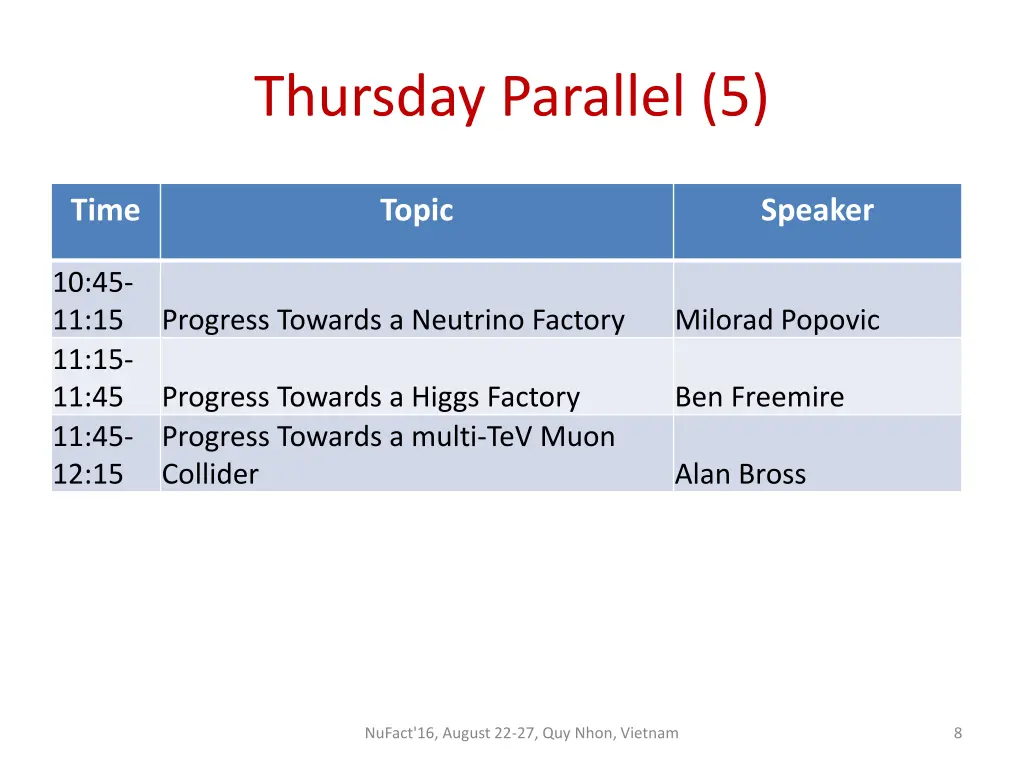 thursday parallel 5