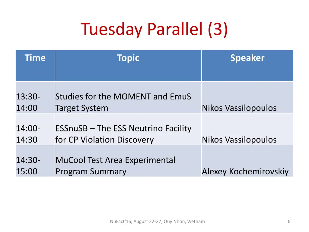 tuesday parallel 3