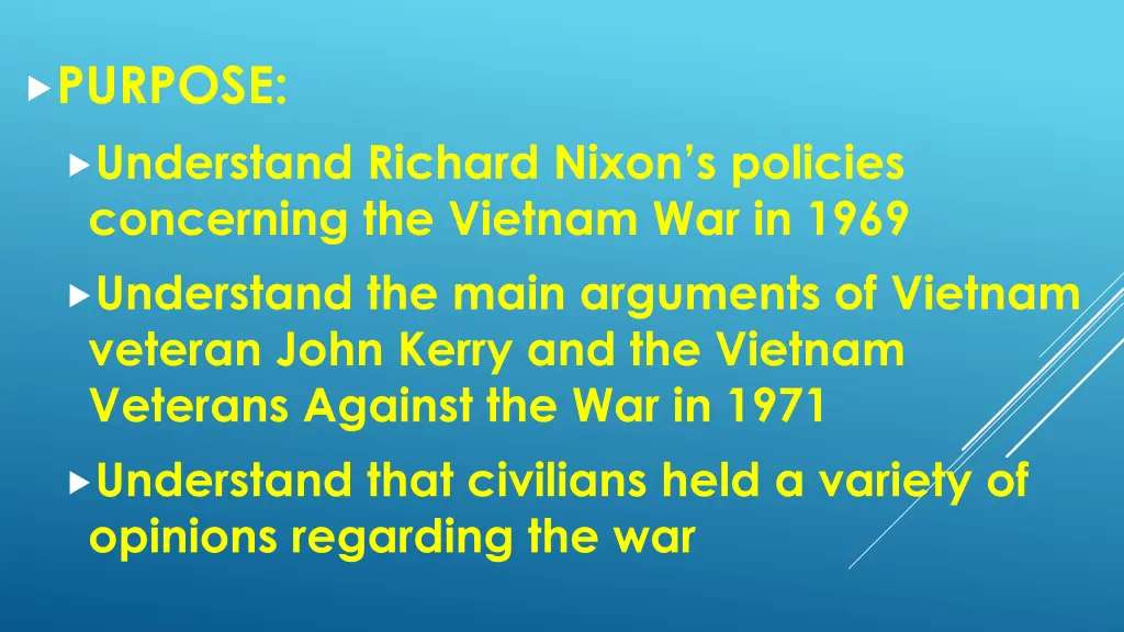 purpose understand richard nixon s policies