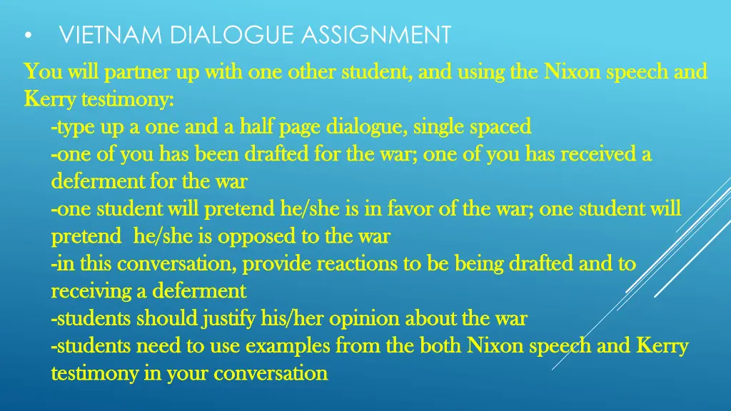 vietnam dialogue assignment