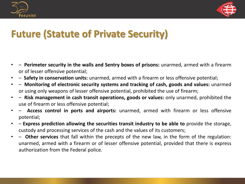 future statute of private security 1