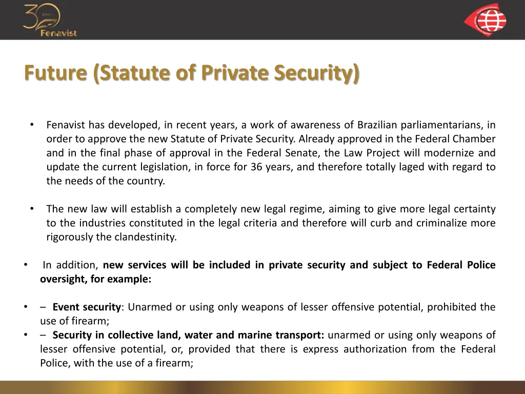 future statute of private security