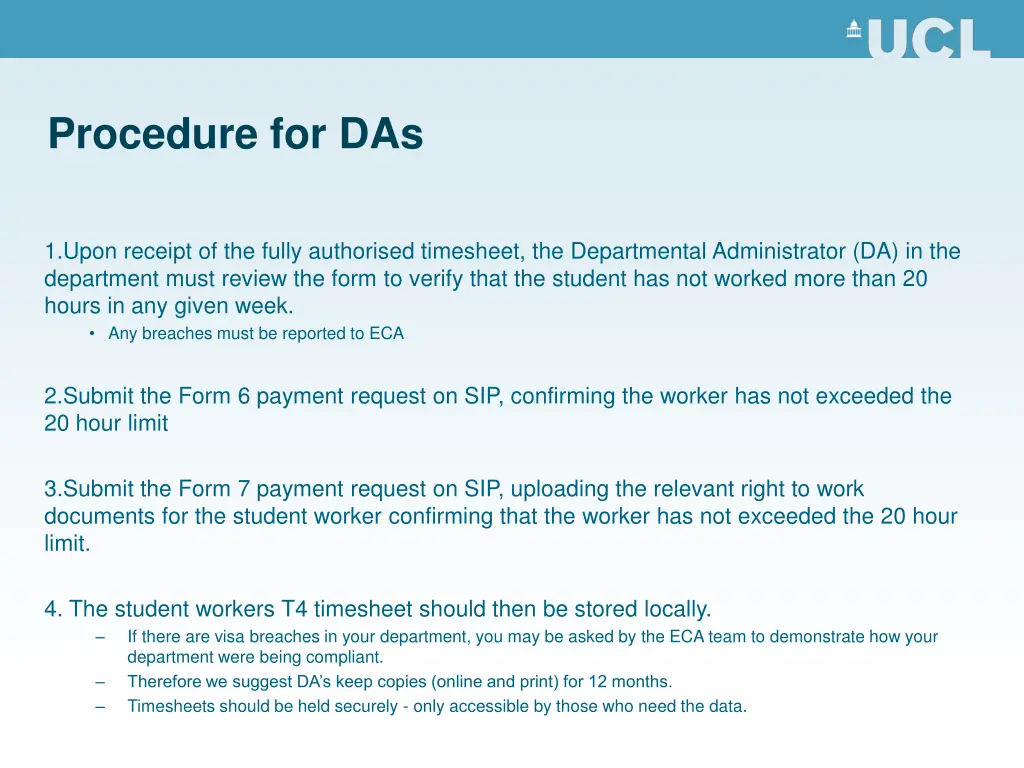 procedure for das