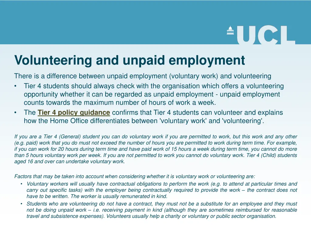 volunteering and unpaid employment