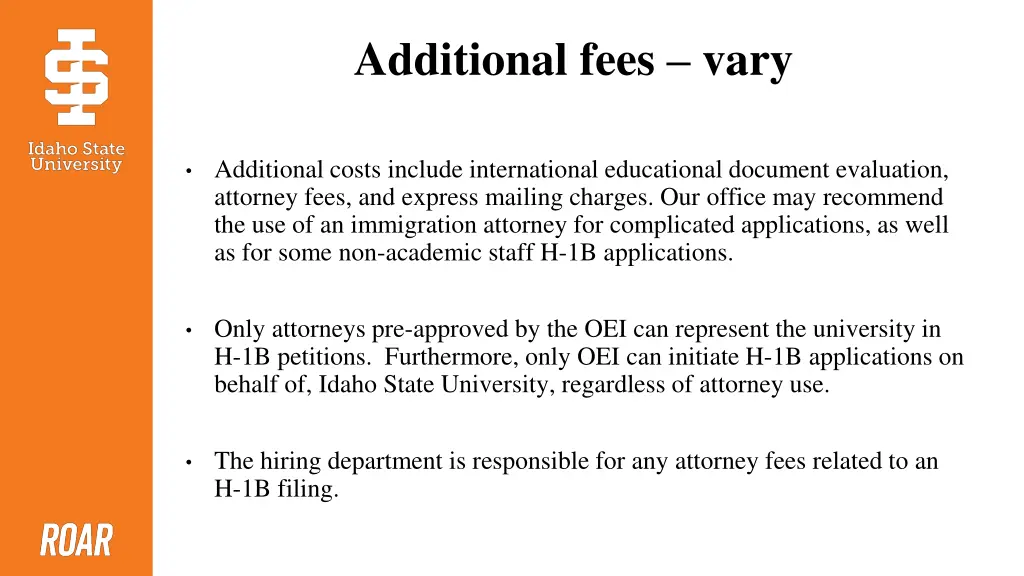 additional fees vary