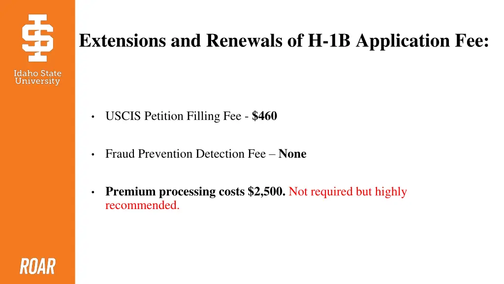 extensions and renewals of h 1b application fee
