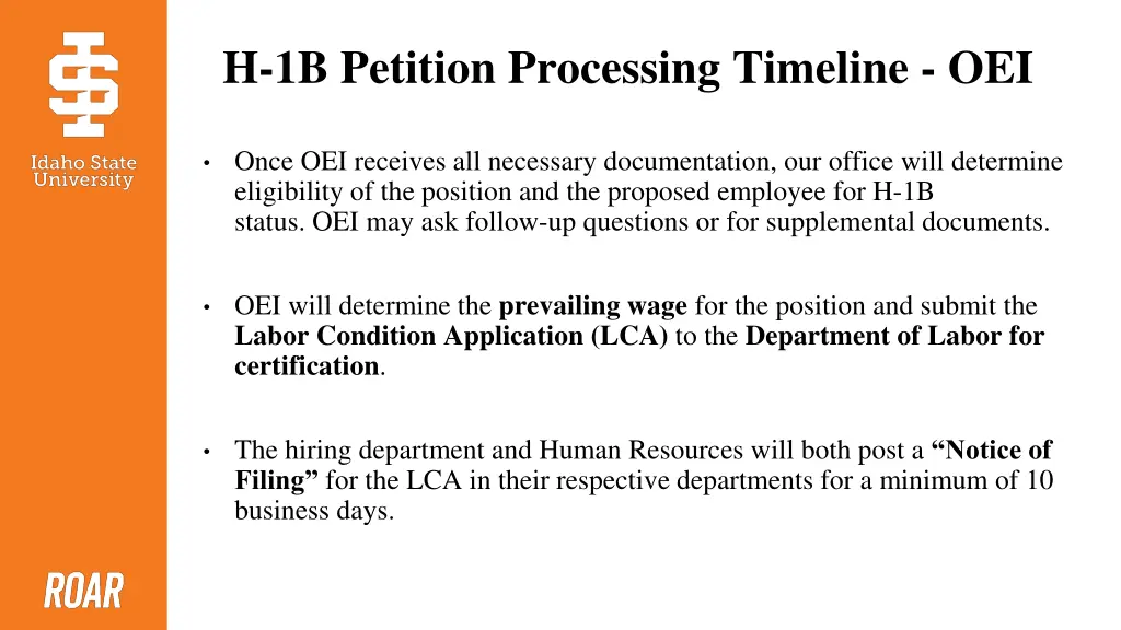 h 1b petition processing timeline oei