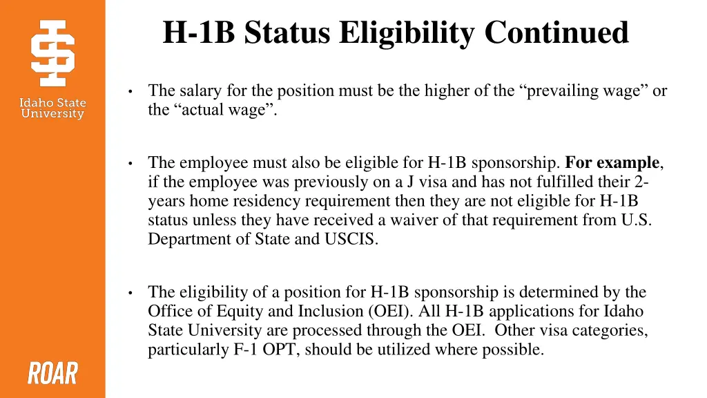 h 1b status eligibility continued
