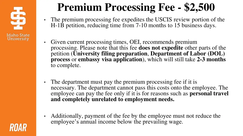 premium processing fee 2 500