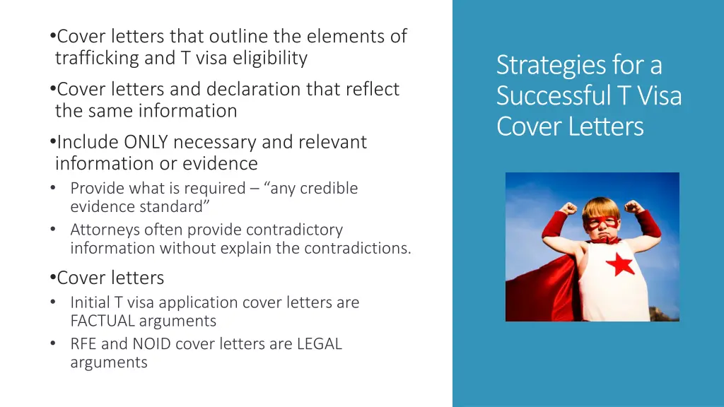 cover letters that outline the elements