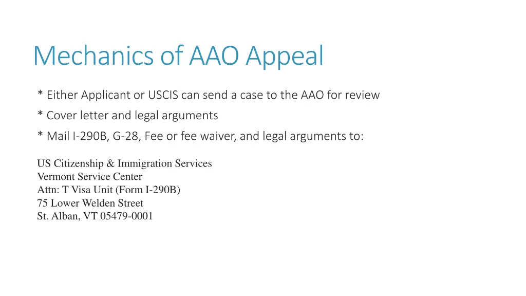 mechanics of aao appeal