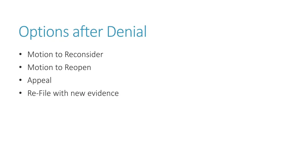 options after denial