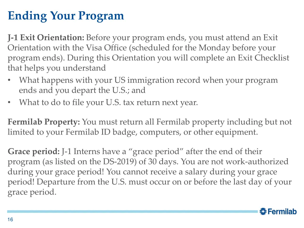 ending your program