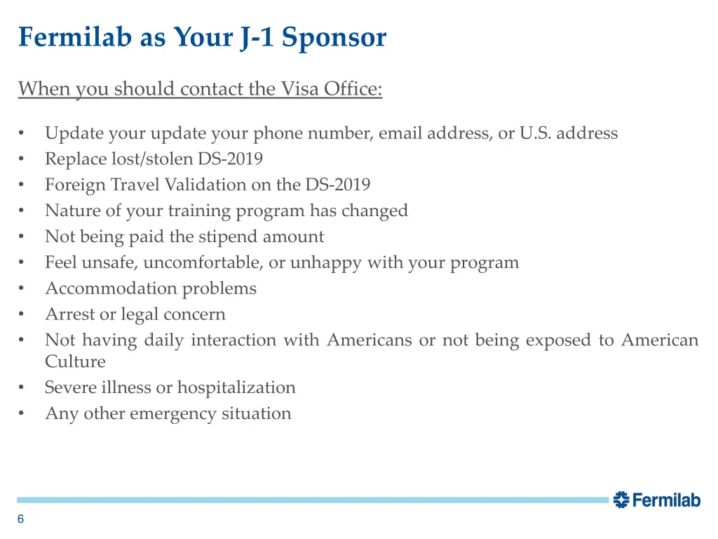 fermilab as your j 1 sponsor