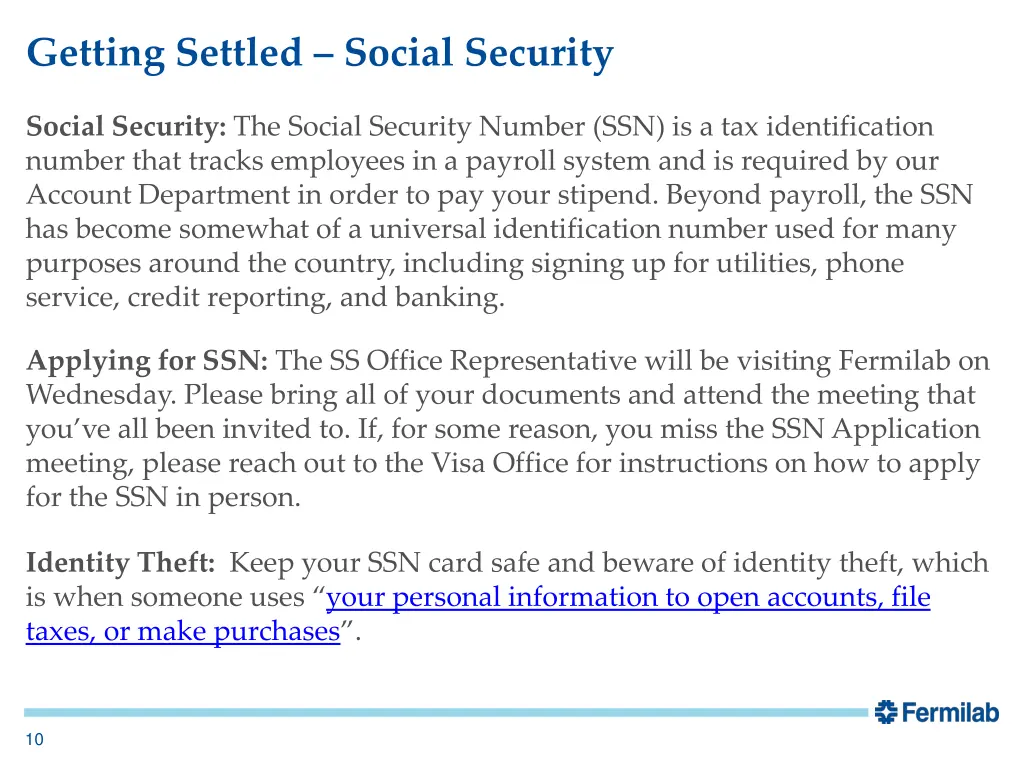 getting settled social security