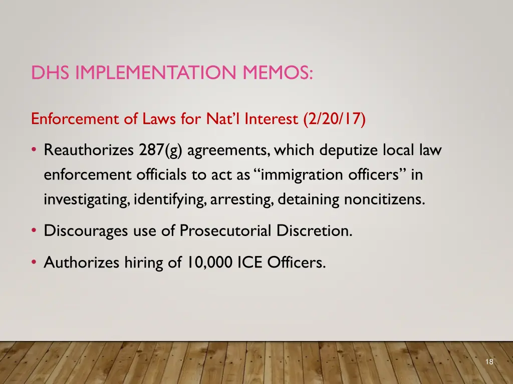 dhs implementation memos 1