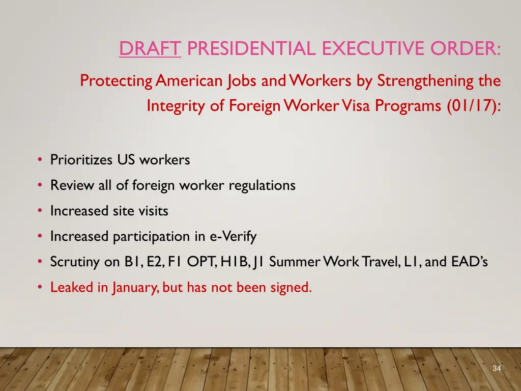 draft presidential executive order